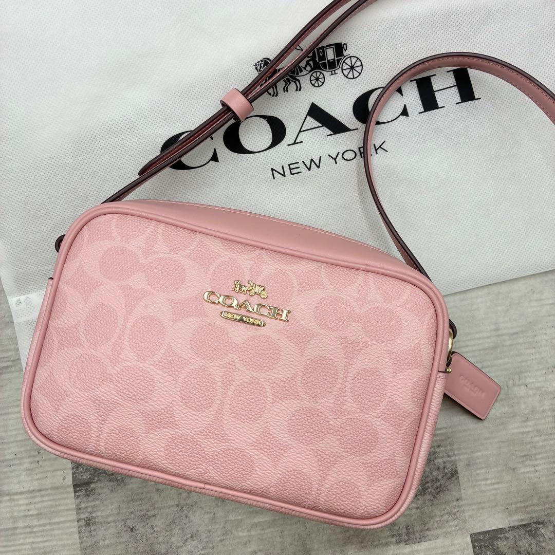 ✨極美品✨コーチ　ジェイミー　カメラバッグ 2way レザー　ファスナー　ピンク