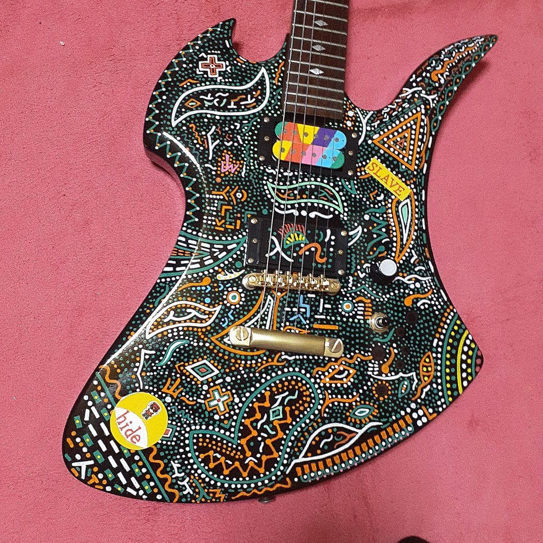 【良・美品】アメーバペイント・hideモデル。MGモッキンバードエレキギター。