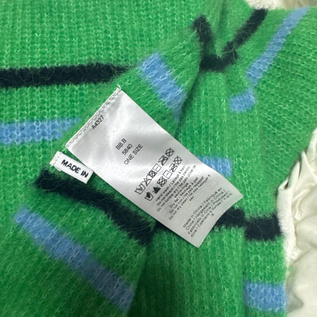 ganni ボーダー　ニットマフラー