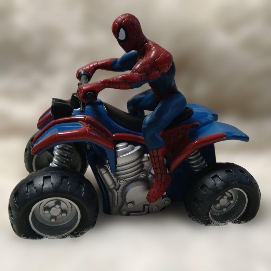 ✰レア、スパイダーマン ATV フィギュア電池式走行、前のライト点灯します。