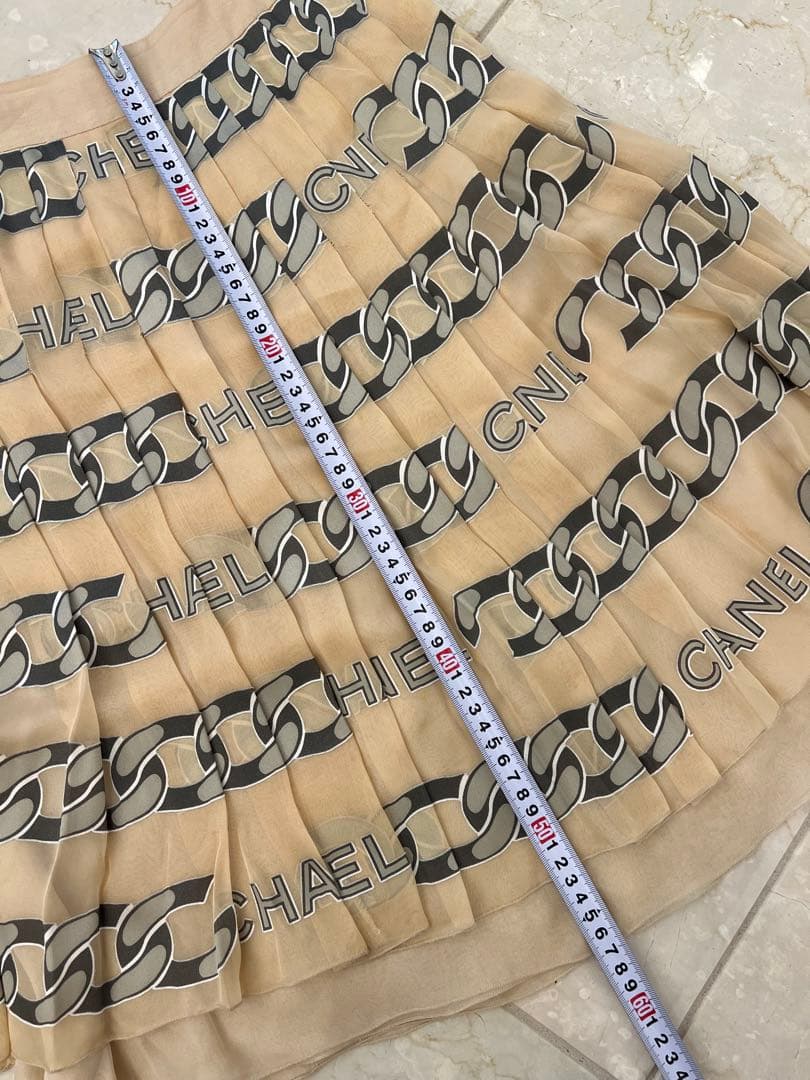 Azukita訳ありCHANEL チェーン柄 フレアスカート 共布2枚付き