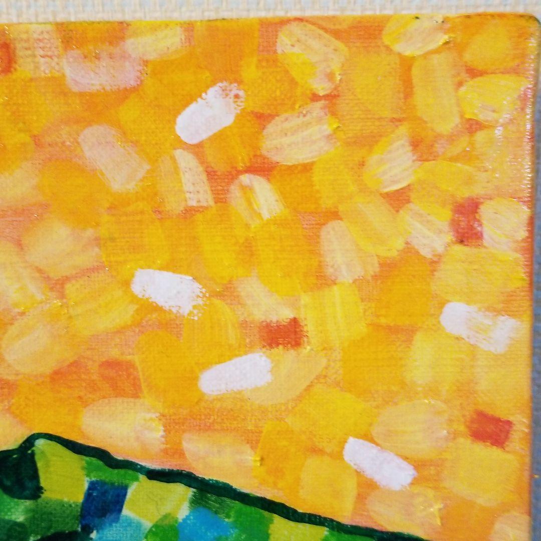 油絵　Yumiko確認　友だちの歌を聴く犬