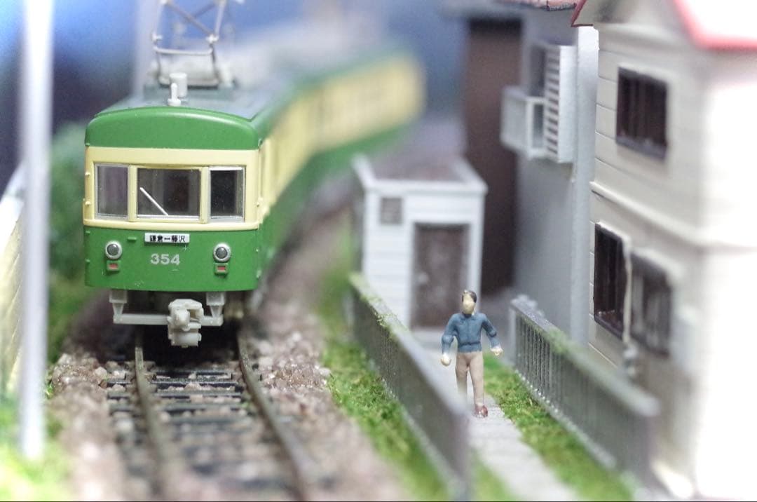 江ノ電 七里ヶ浜 行合川鉄橋 鉄道ジオラマ 展示台 ジオコレ 鉄橋模型 nゲージ