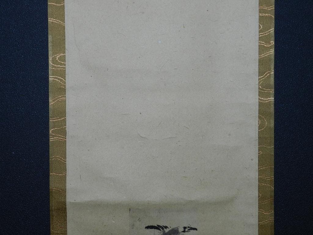 MR1 年末年始感謝セール、￼谷文晁 【五位鷺に芦】 真筆 茶掛け 掛軸 江戸期