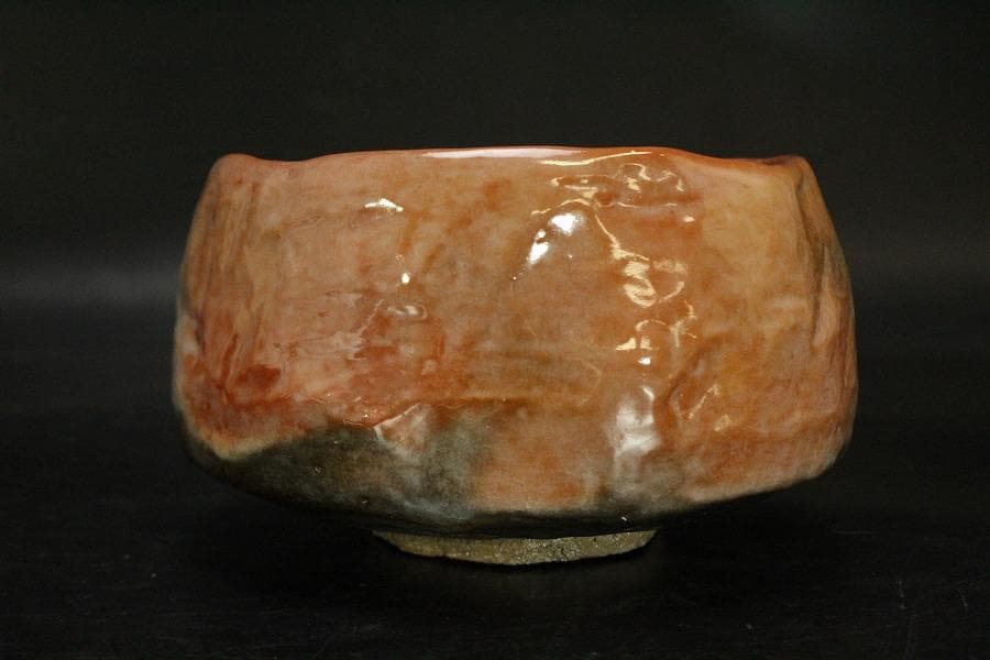 茶道具 桂窯 赤楽茶碗 共箱 未使用(ZE666)