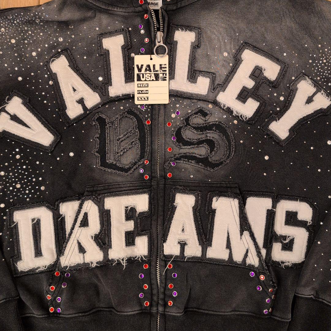 VALE FOREVER CLASSICO ZIP UP ストーン刺繍 XL 黒