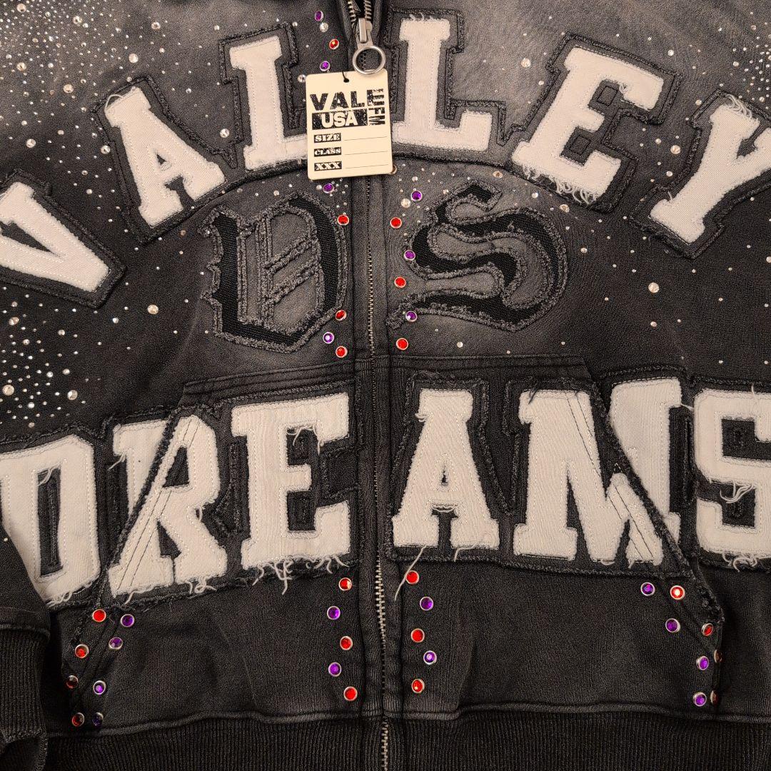 VALE FOREVER CLASSICO ZIP UP ストーン刺繍 XL 黒