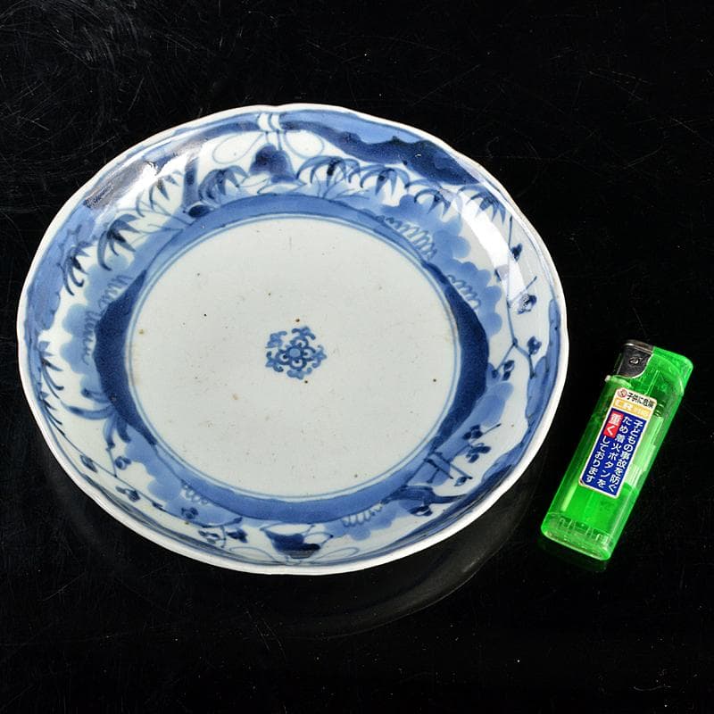 伊万里焼　古伊万里　染付　松竹梅文　皿　八客　V　R5169