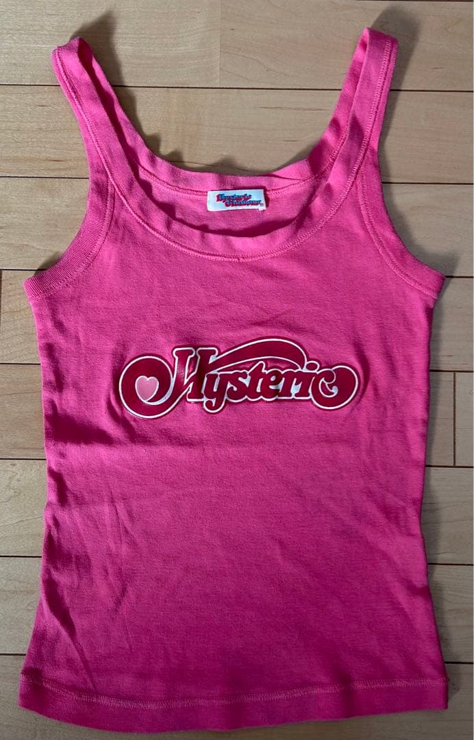 HYSTERICGLAMOURハートロゴ タンクトップ ピンク キャミソール