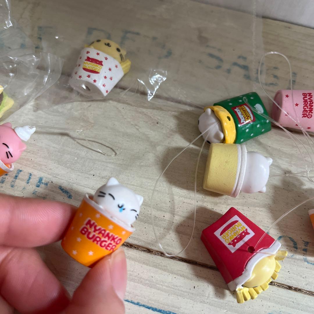 平成レトロ　にゃんにゃんにゃんこ　にゃんこバーガー　マスコット　9点セット