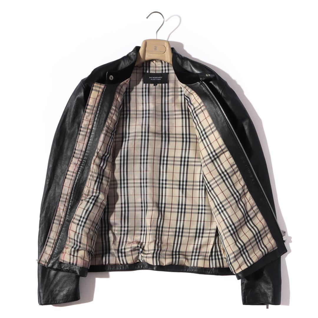 BURBERRY バーバリー ライダース ジャケット 羊革 レザー ブルゾン L