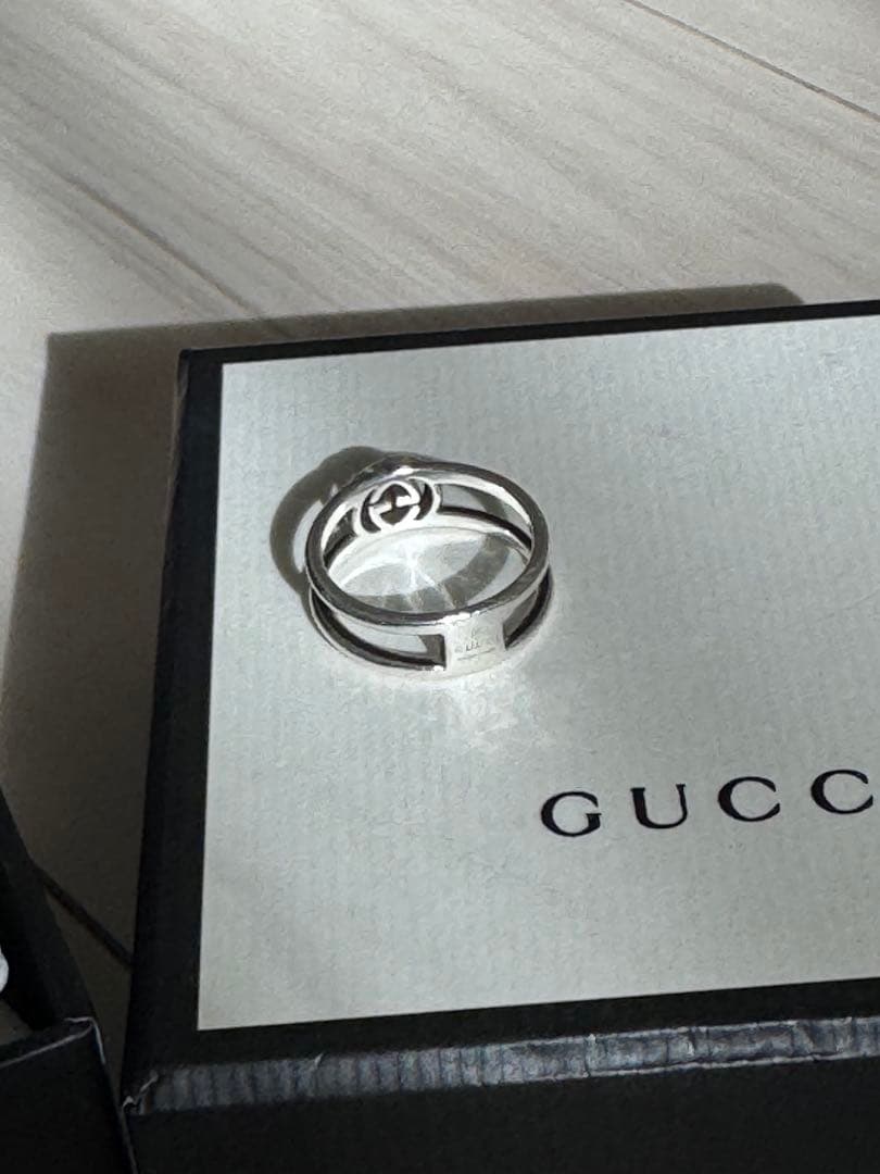 GUCCI シルバー ダブルリング12号 箱付き