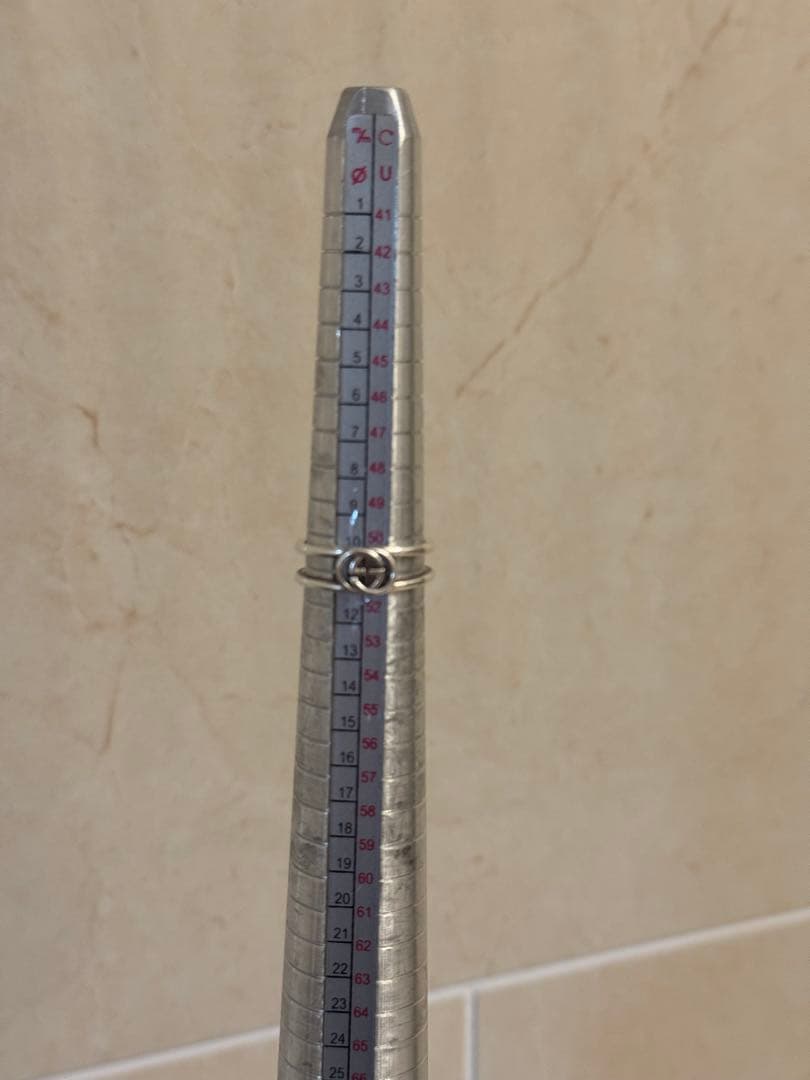 GUCCI シルバー ダブルリング12号 箱付き