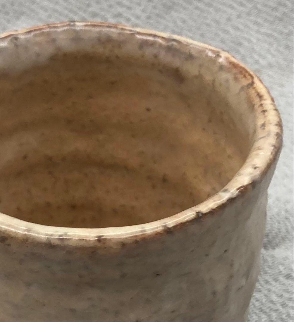 B470b「萩 湯呑」羽多野善蔵作　共布共箱　指月窯　陶歴書付