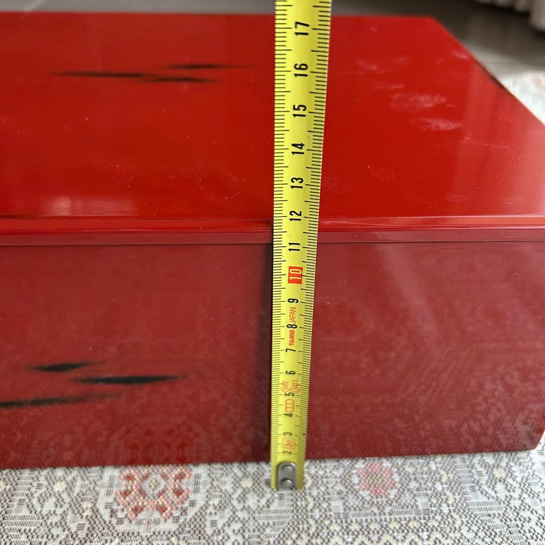 【10%値下】新品未使用　根来塗り赤色二段式漆器文箱　引出し付き