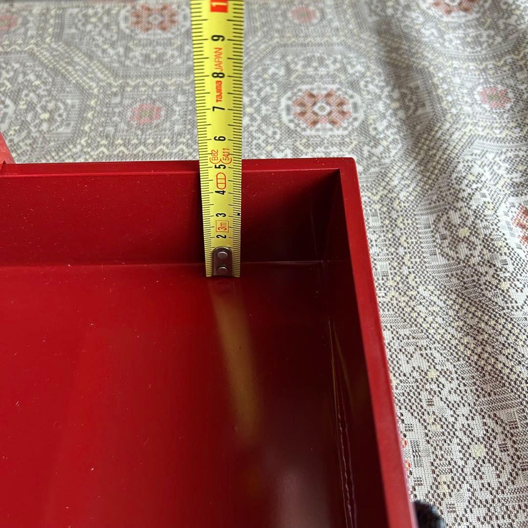 【10%値下】新品未使用　根来塗り赤色二段式漆器文箱　引出し付き