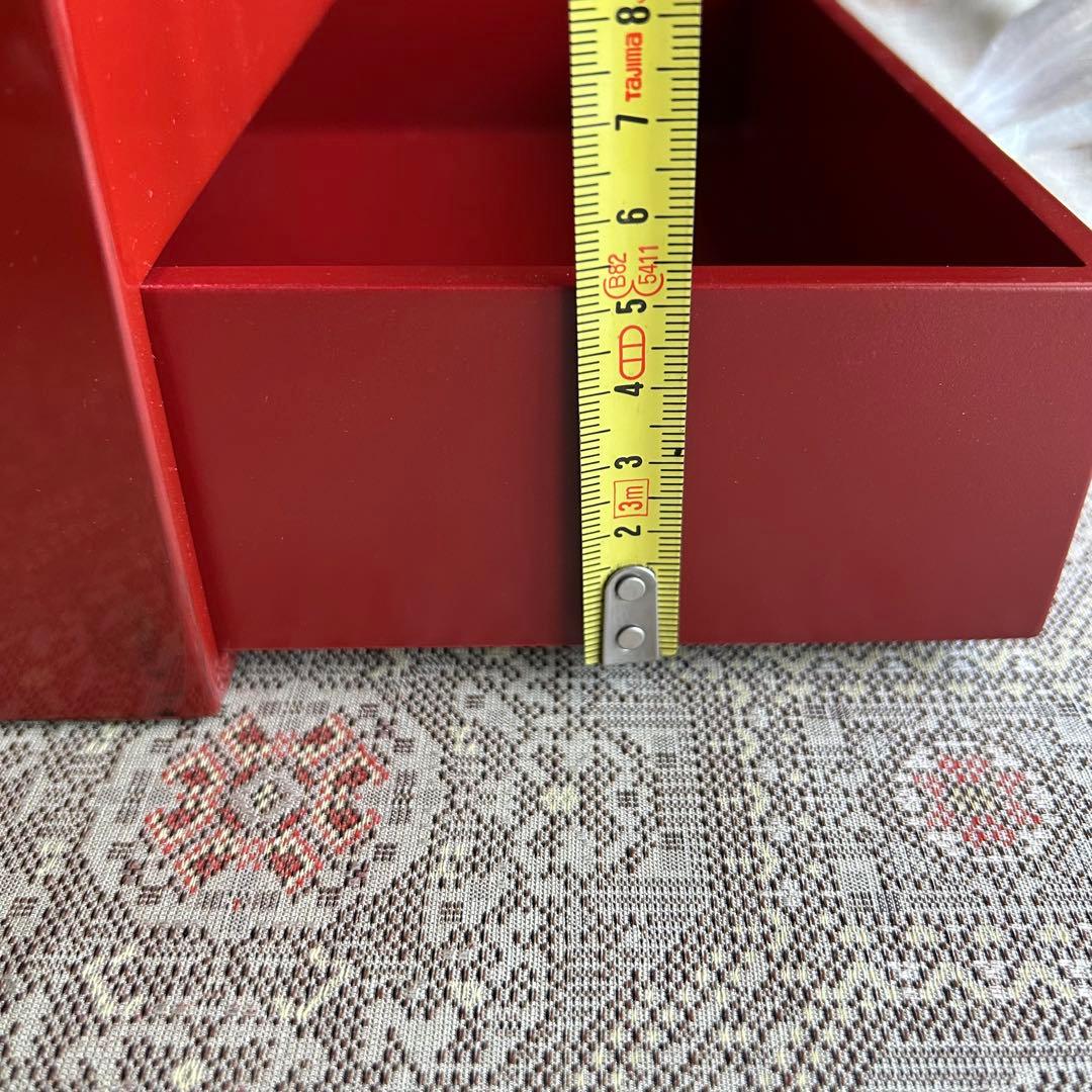 【10%値下】新品未使用　根来塗り赤色二段式漆器文箱　引出し付き