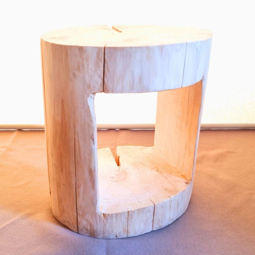 セール品 天然アロマひのき くり抜き 丸太スツール オーガニック 特大