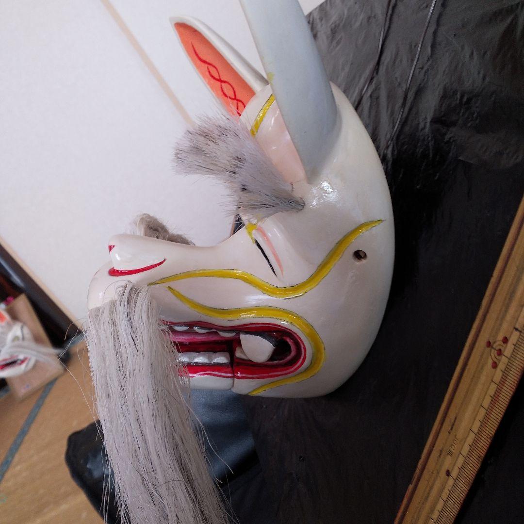 祭り面・「笑い狐(女狐)」・木彫品