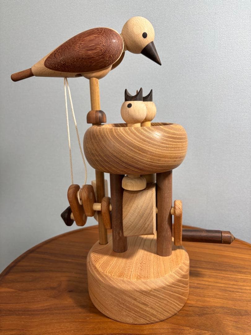 木の動く玩具 大 (カラクリ玩具)