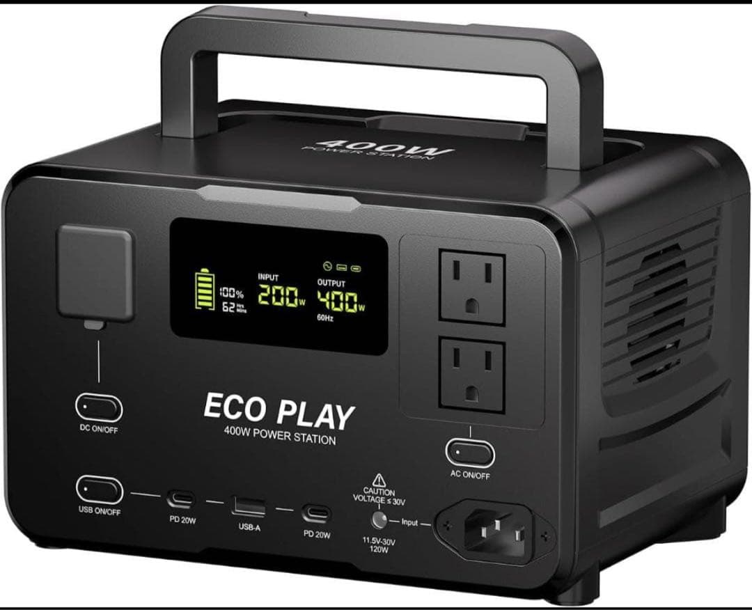 【新品】Eco Play EP400 ポータブル電源 蓄電池 大容量 発電機