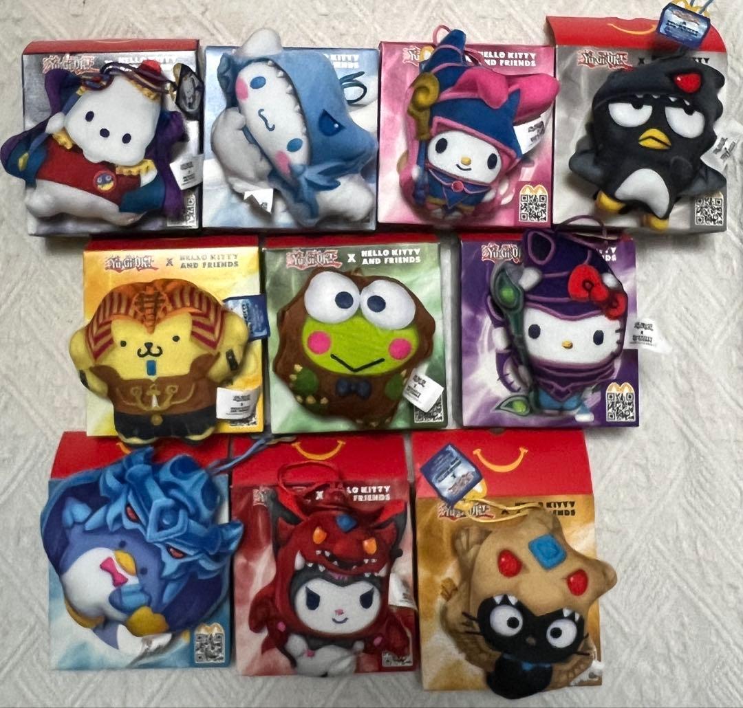 マクドナルド コラボ　遊戯王 サンリオ ぬいぐるみ 10点セット　海外限定