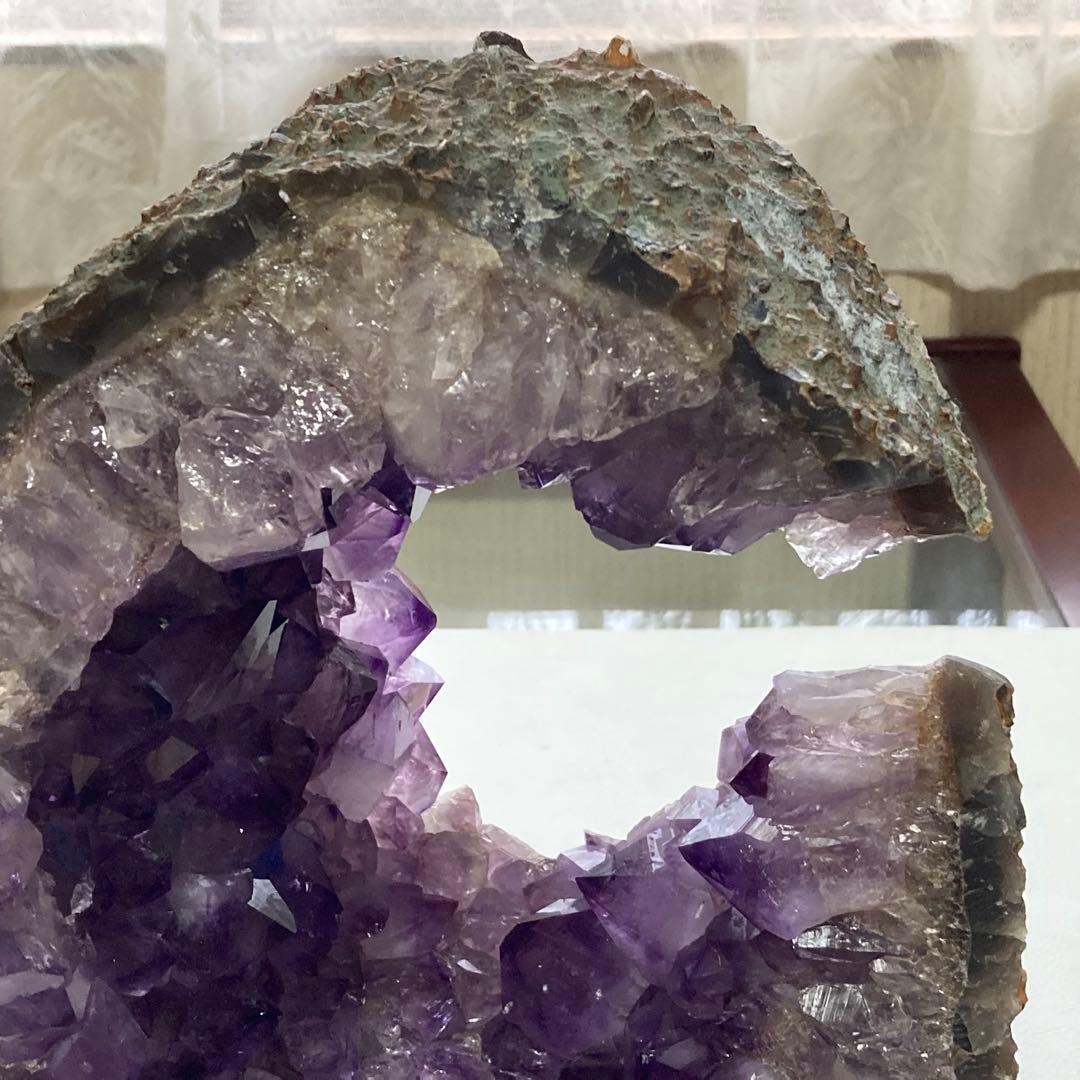 アメジスト 鑑賞石 原石 天然石 紫色 置物 オブジェ 台座 大型 約5.9kg