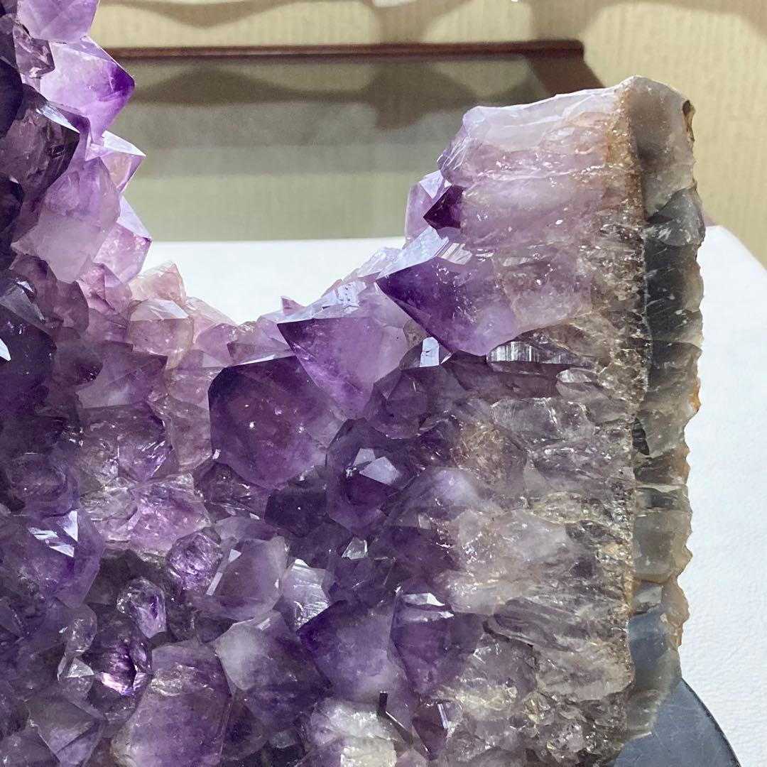 アメジスト 鑑賞石 原石 天然石 紫色 置物 オブジェ 台座 大型 約5.9kg