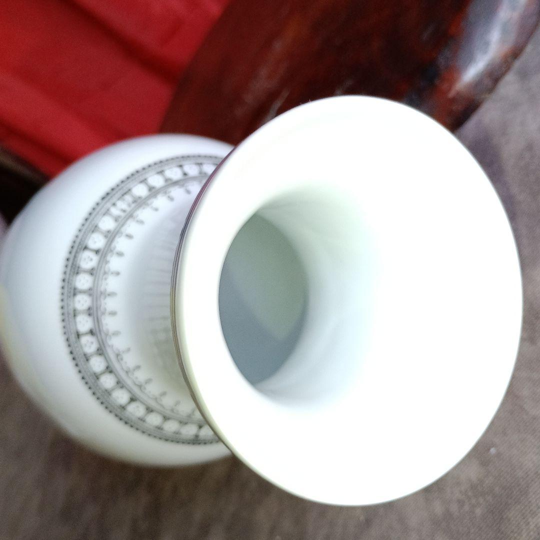 色絵　山水楼閣文　花瓶　景徳鎮