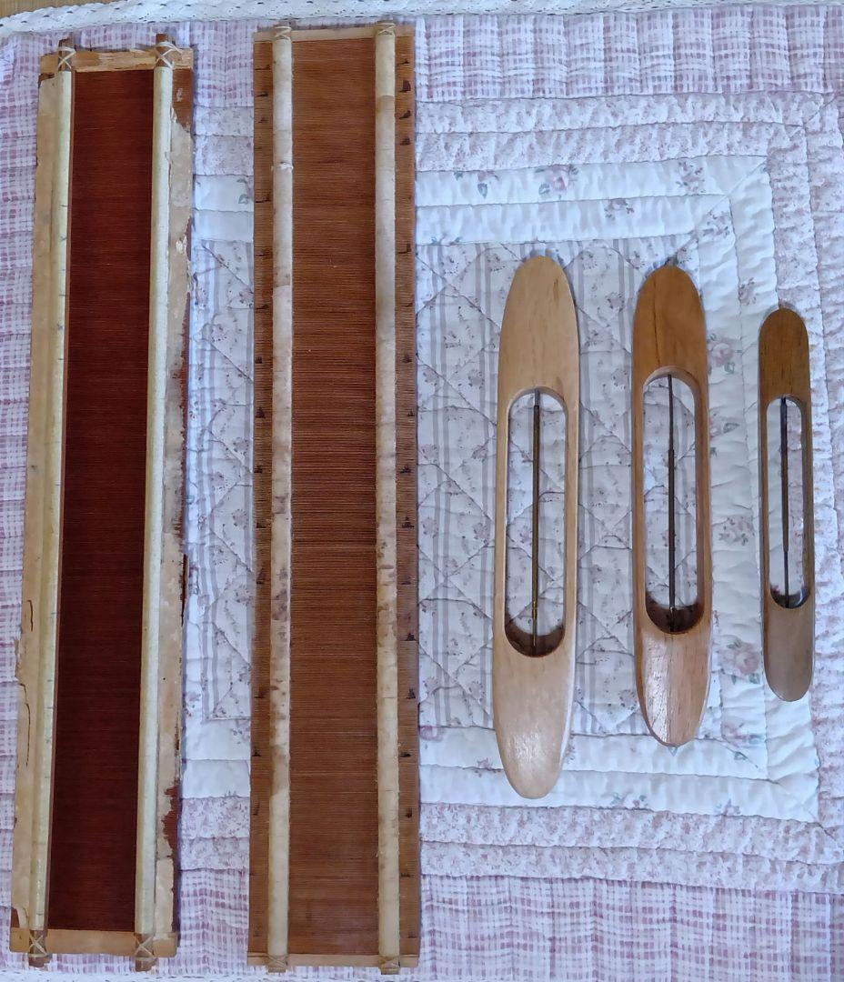 【pon】竹筬、糸綜絖、シャトル