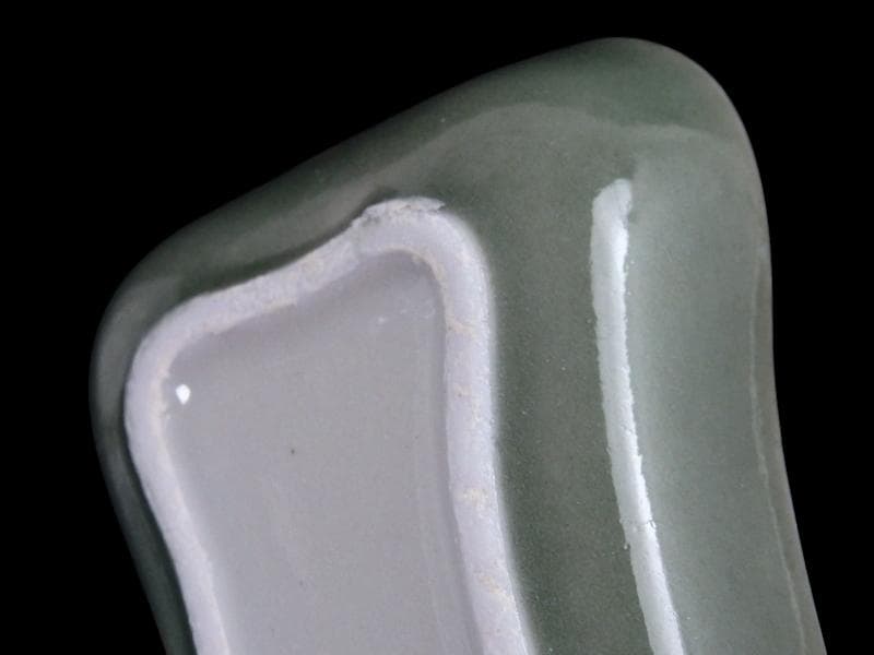 伊万里　瀬戸　青磁　軍配の図　変形豆皿　2枚　珍品　E667AS-fbsf