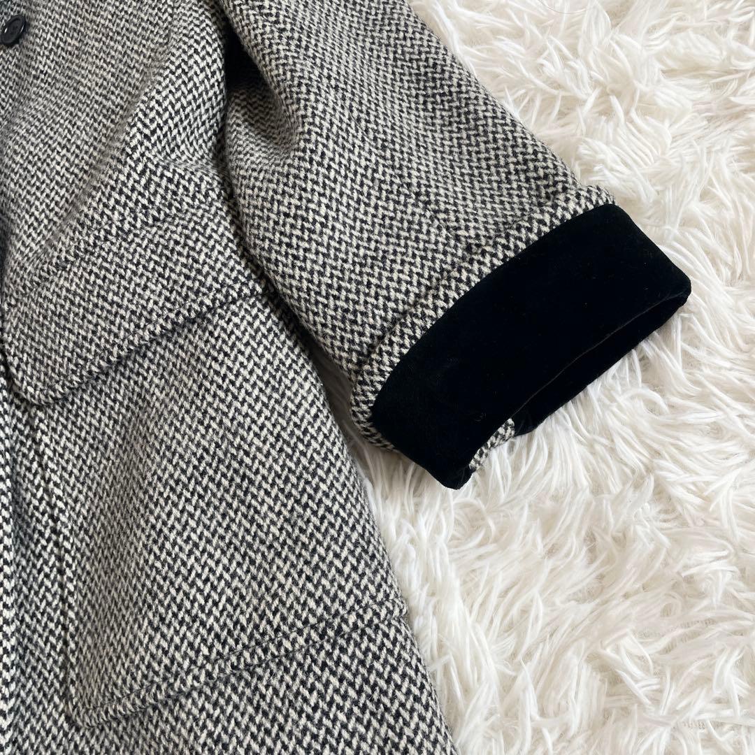 新品未使用　イヴサンローラン　チェスターコート　ヘリンボーン　ツイード　グレー