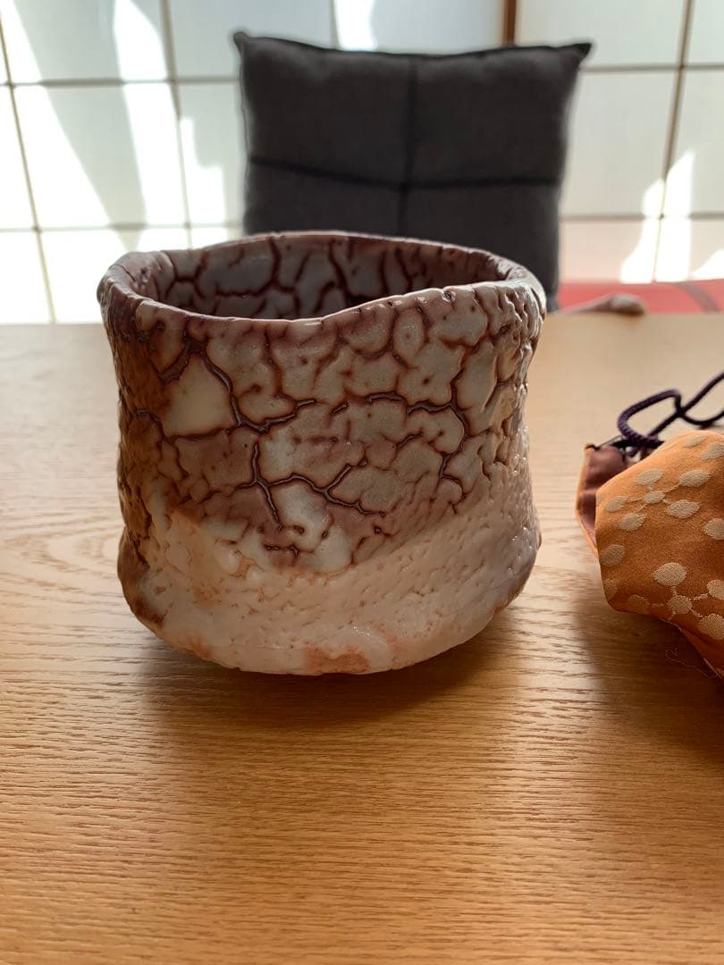 #希少品　茶道を行っている方に 見事な“景色　月形那比古　志野茶碗