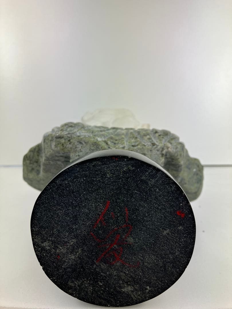 大理石製バスト像 白と緑　約31cm 約5kg