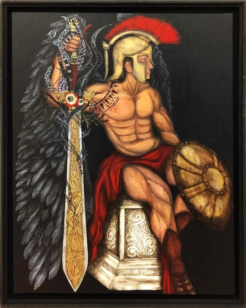 悪魔に魂を売る剣闘士 / モダン画 117×91㎝ キャンバス F50 原画限り