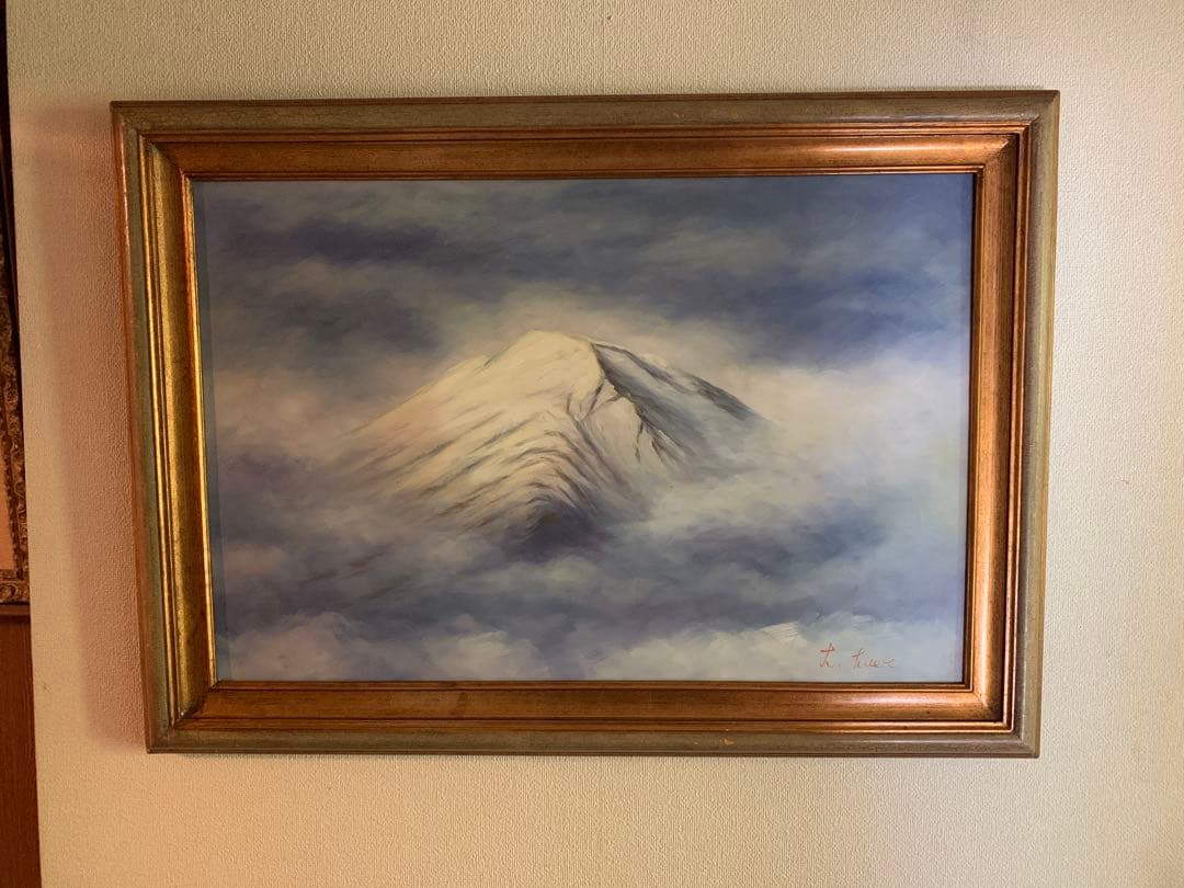 富士山M30号大判90✖️60白富士神々しく荘厳な迫力金運勝負師L.hisert