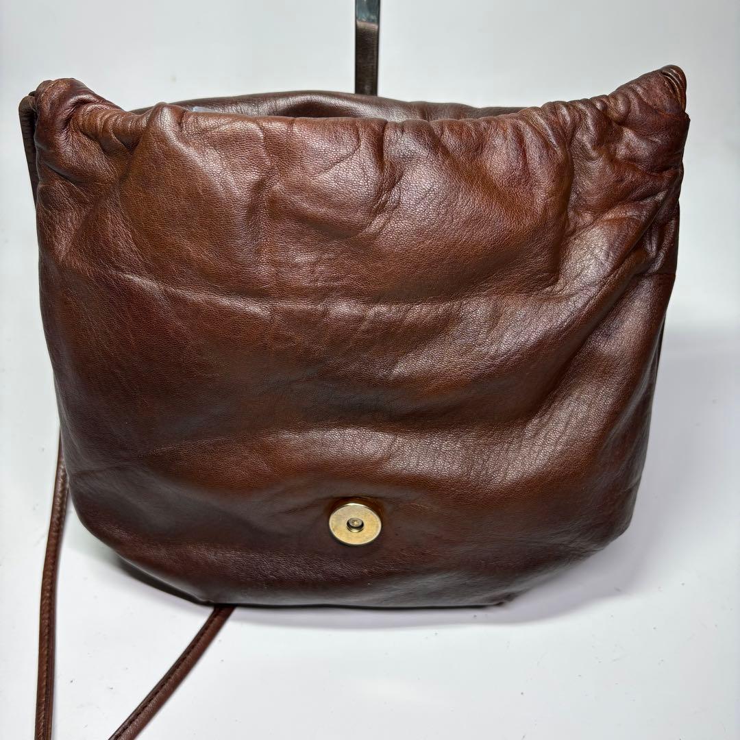 美品　ロエベ ナッパレザー ビンテージショルダーバッグ アナグラム　ブラウン