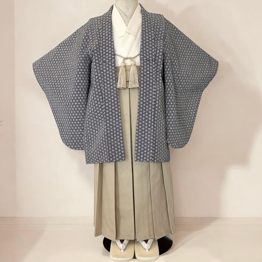 ぽよよ★［麻の葉ライト］羽織袴3点セット ハンドメイドꕤ七五三 5歳男の子