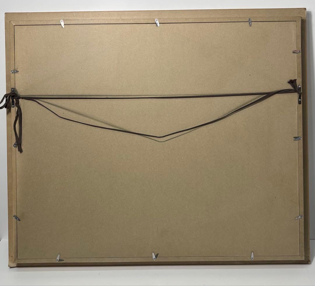 #原良治「パリーの街」油彩画　直筆サイン