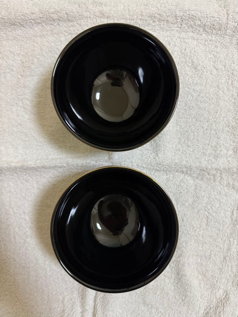 藤山造 仁清風 天目形 金刷毛目 数茶碗 10客 中外黒 共箱付き