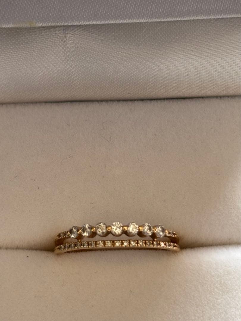 1/11限定価格　スタージュエリー二連ハーフエタニティダイヤモンドリング