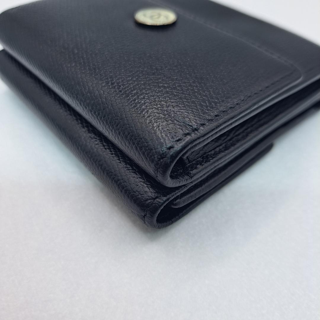 CHANEL　ココボタン　ブラック　 三つ折り財布