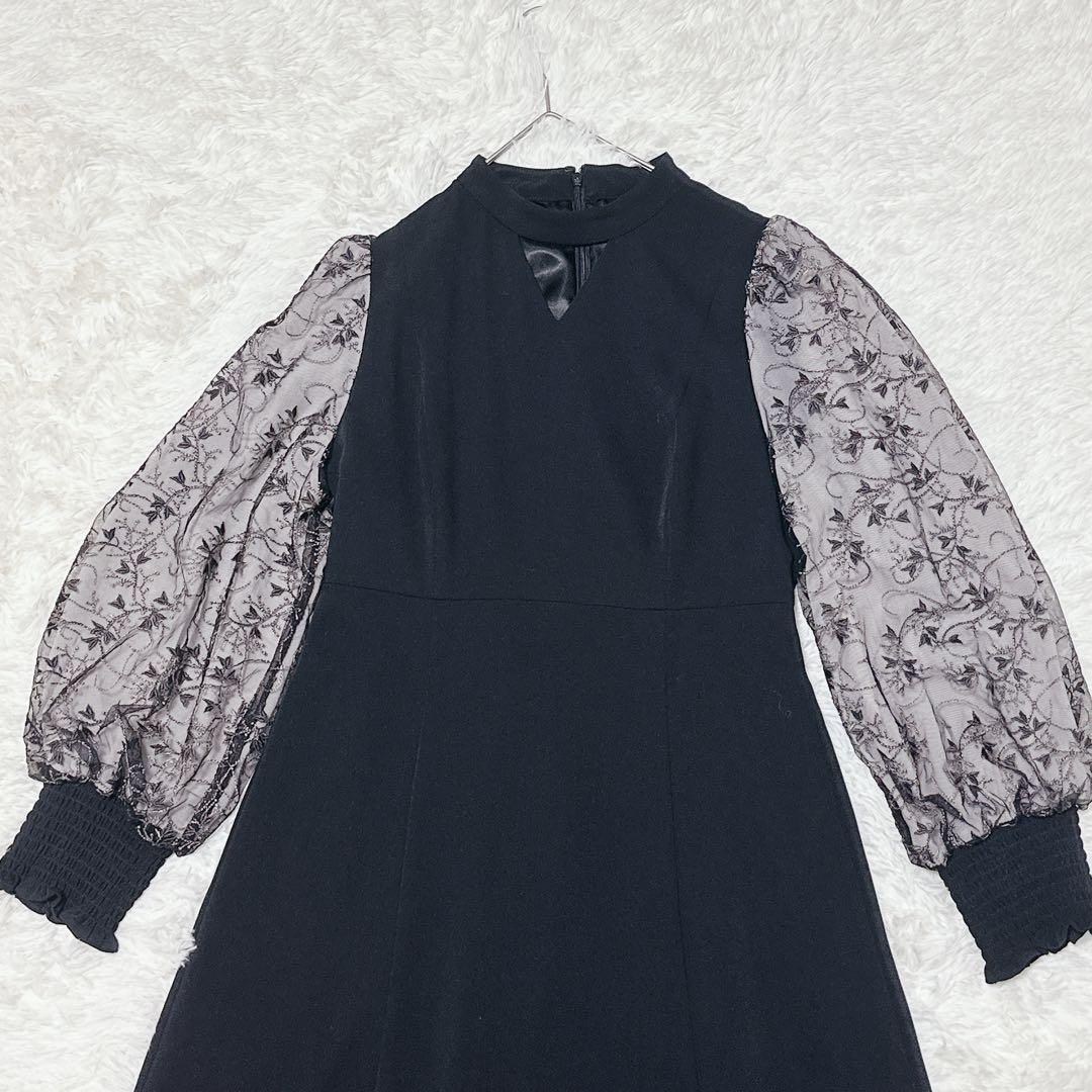 ANDRESD アンドレスド スリーブエンブロイダリードレス ブラック L