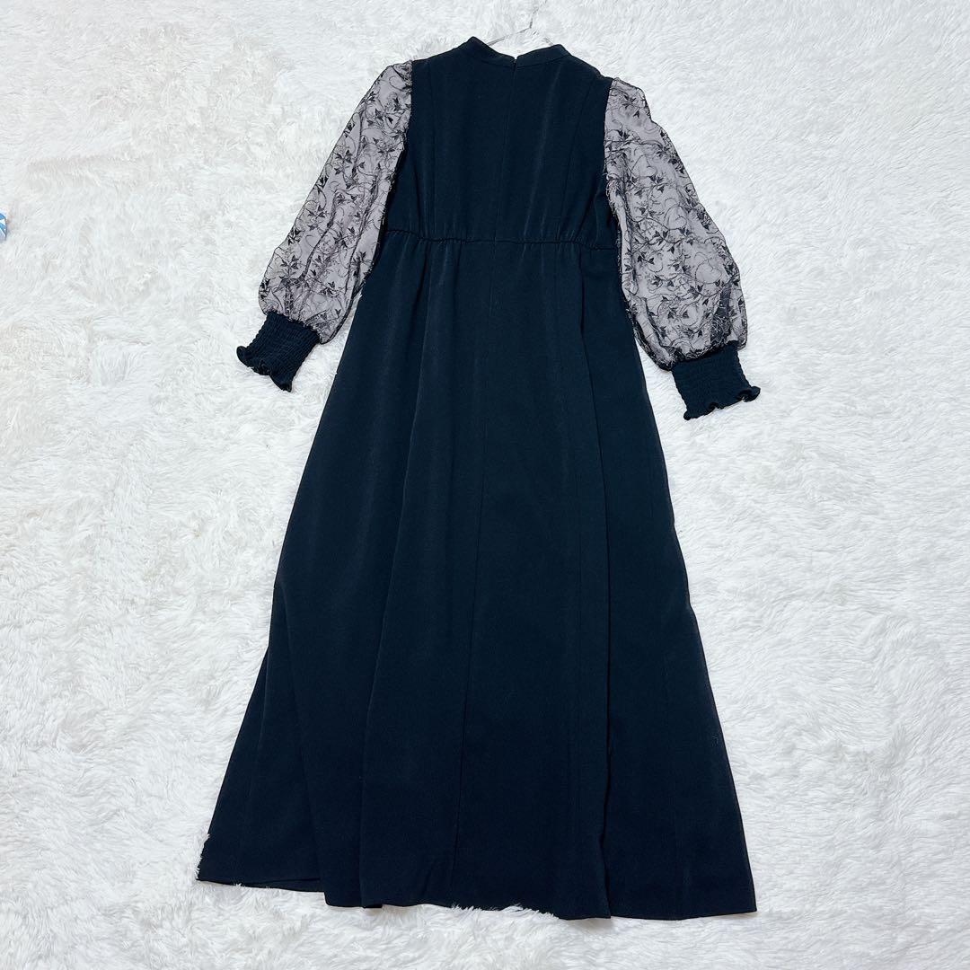 ANDRESD アンドレスド スリーブエンブロイダリードレス ブラック L