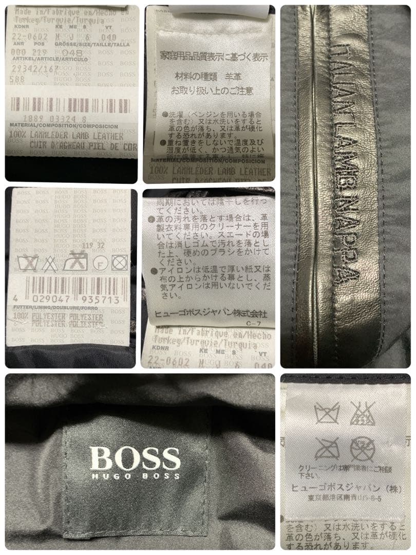 極美品 L HUGO BOSS ヒューゴボス レザージャケット ライダース