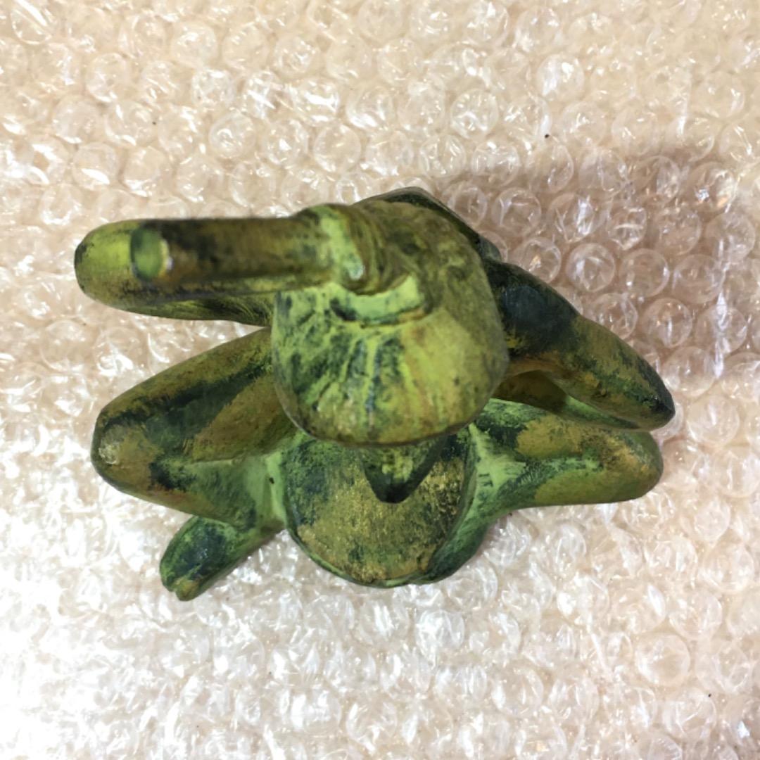 [レア] 鼓を叩く河童 女性 金属製 非常に風流な作品 かっぱ カッパ 置物