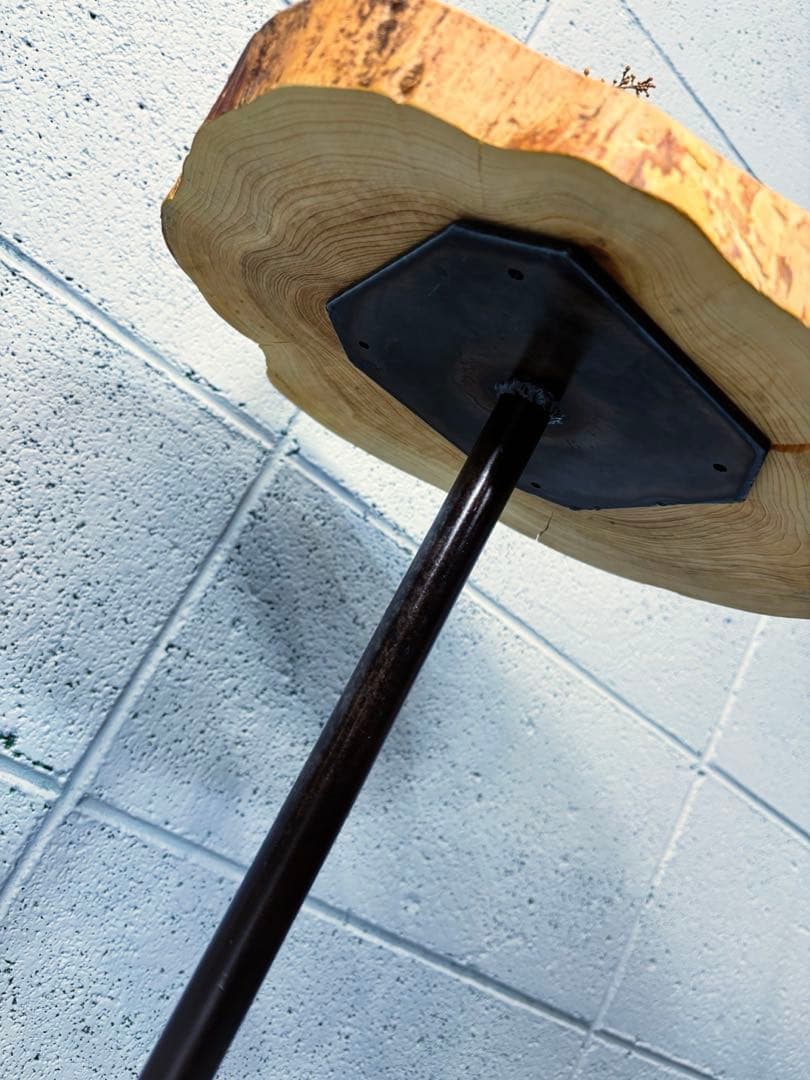 榧輪切りサイドテーブル　ナイトテーブル　コーヒーテーブル　観葉植物起き