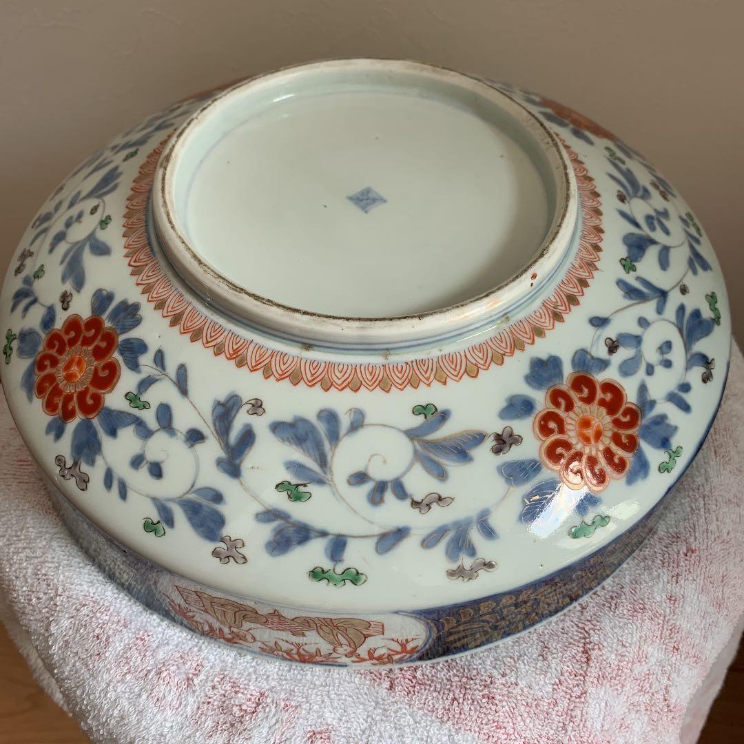 ◆本日限定大特価◆古伊万里 有田焼 大皿　大鉢　幕末〜明治期　色絵　吉祥