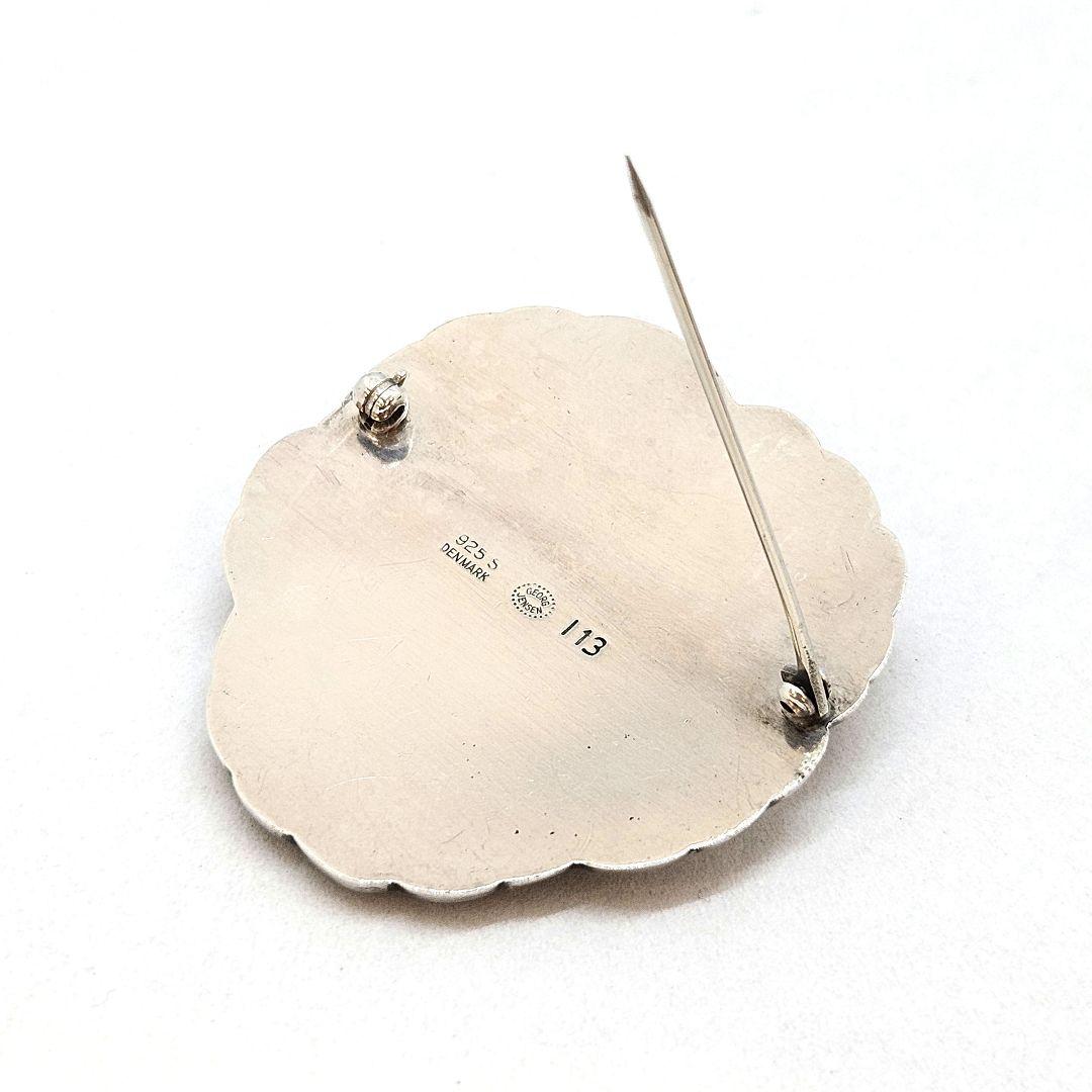 ジョージジェンセン ブローチ パンジー グリーンアゲイト ヴィオラ