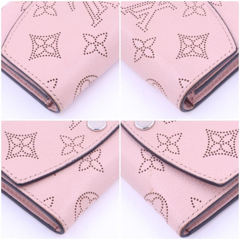 ルイヴィトン マヒナ ポルトモネ アナエ 財布 ピンク 箱付 ★イニシャル跡あり